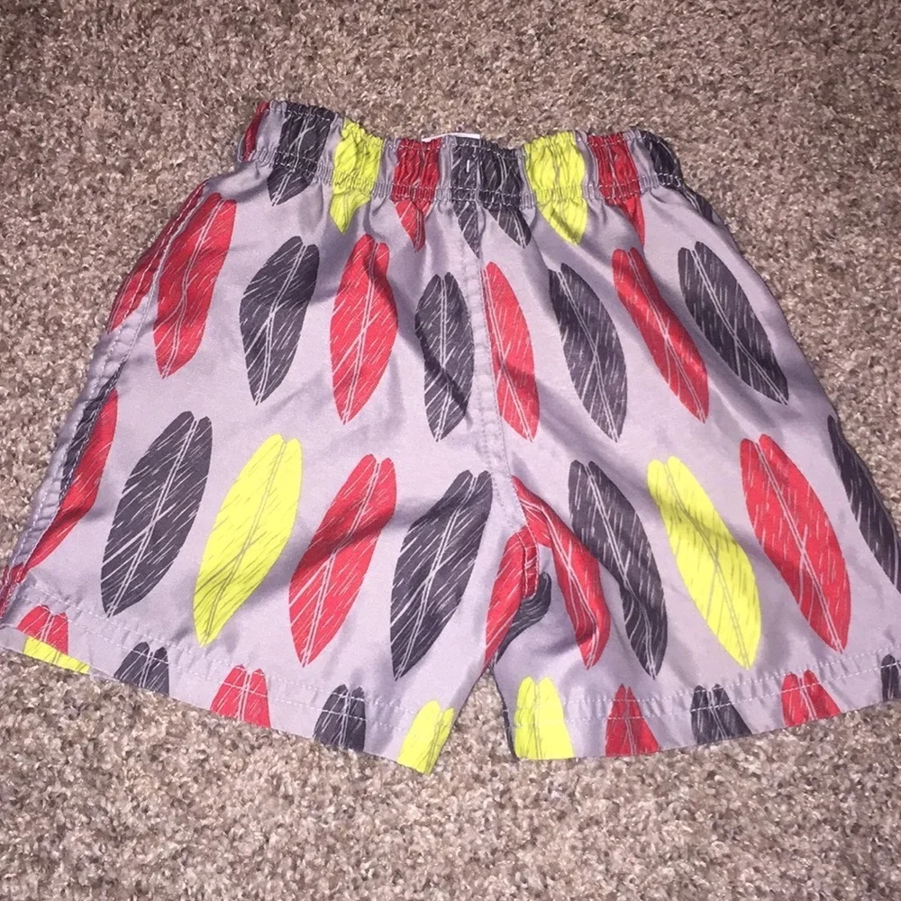 Circo Gray Swimming Trunks/Shorts Red Yellow Black Colored Pattern